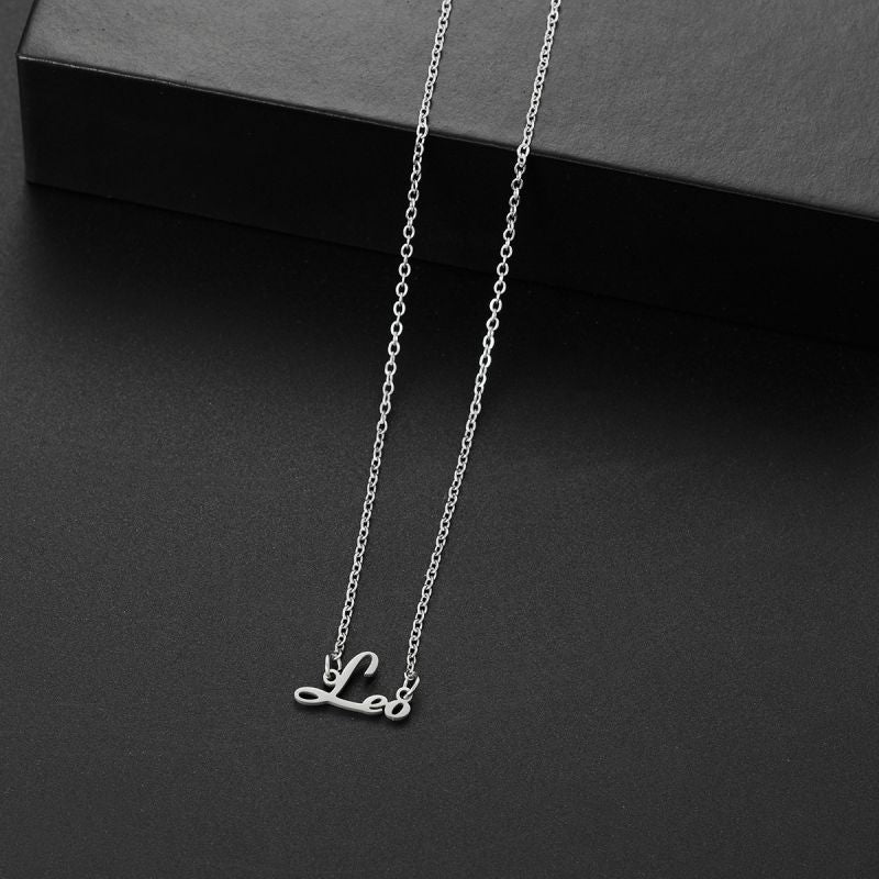 001 Taurus Gold Stainless Steel 12 Zodiac Letter Necklace