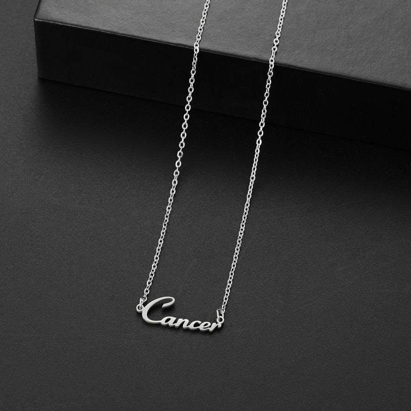 001 Taurus Gold Stainless Steel 12 Zodiac Letter Necklace