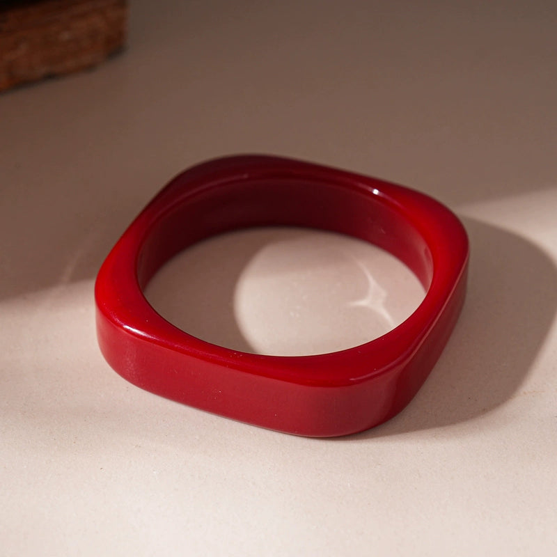 #1 Bangle - Red Irregular Acrylic Bangle