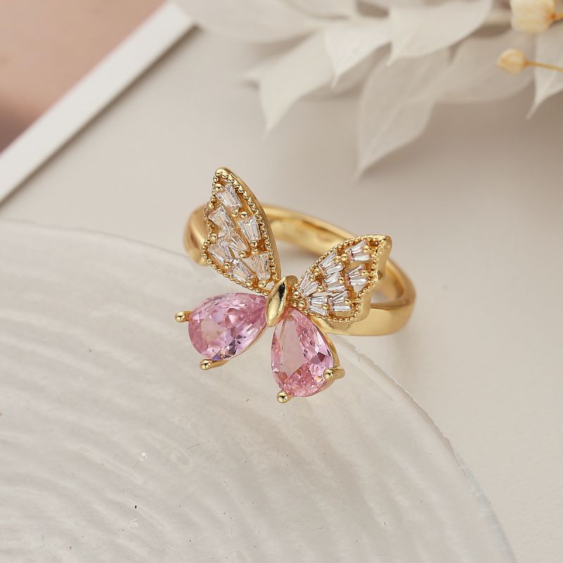 1# Copper Diamond Heart Ring