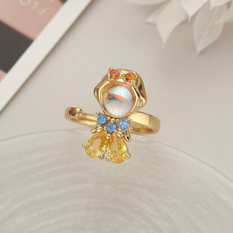 1# Copper Diamond Heart Ring