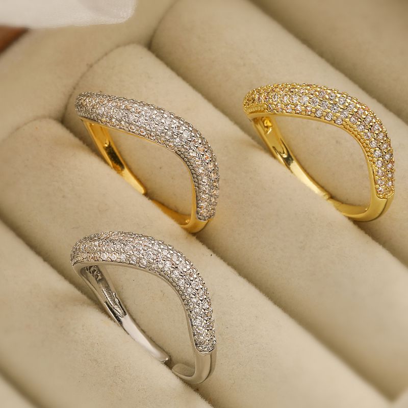 1# Copper Gold-plated Zirconium Irregular Ring