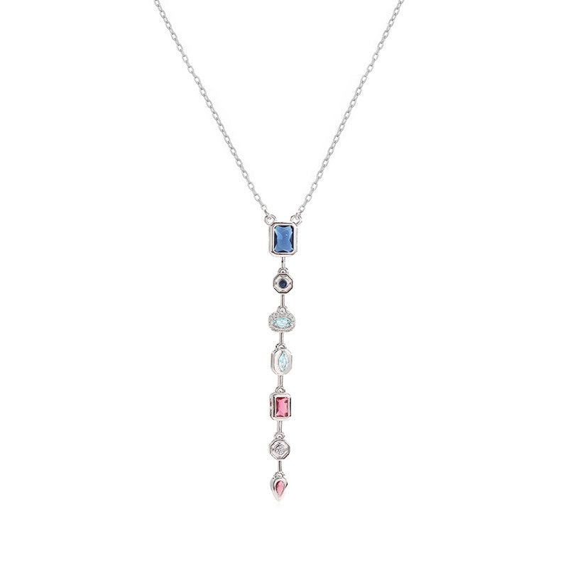 1 Pair Of Gold Colored Diamond Geometric Stitching Earrings Copper Diamond Square Teardrop-shaped Geometric Earrings