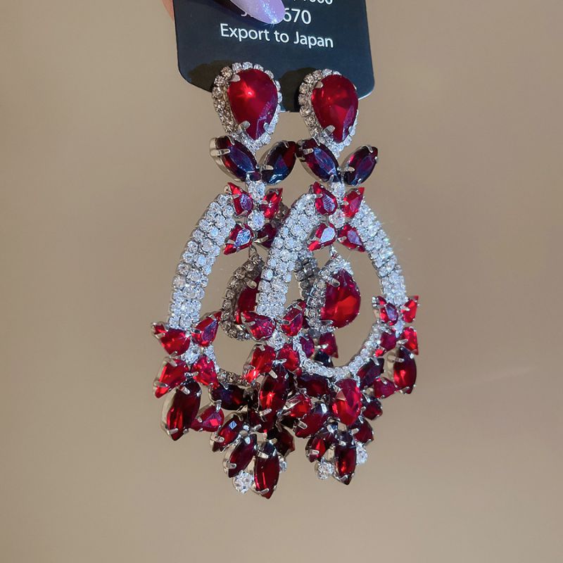 #1 Silver Needle - Silver Diamond-studded Tassel Metal And Diamond Tassel Earrings