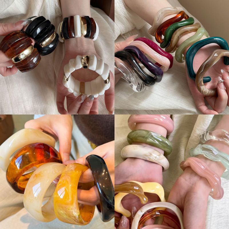 12# Bangle - Brown Irregular Acrylic Bracelet