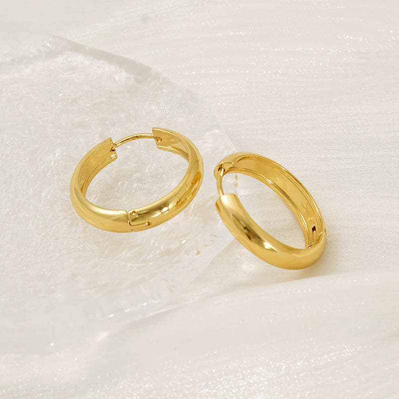 13mm Stainless Steel Round Earrings