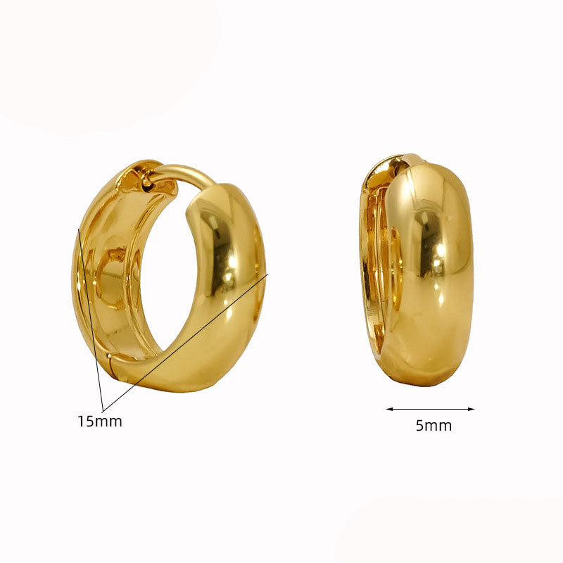 13mm Stainless Steel Round Earrings