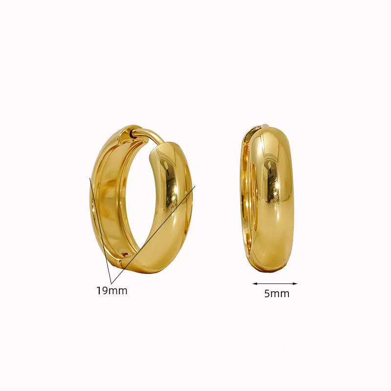 13mm Stainless Steel Round Earrings