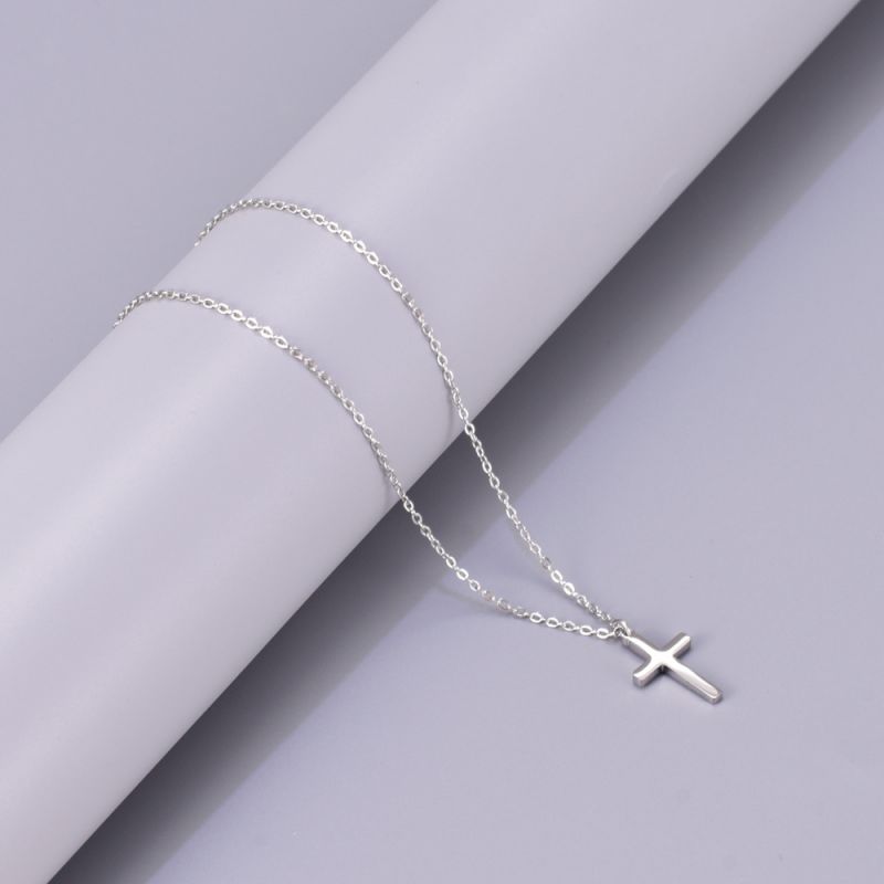 18k Gold Titanium Steel Cross Necklace