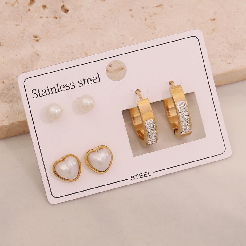 1#butterfly Flowers Stainless Steel Butterfly Flower Earring Set