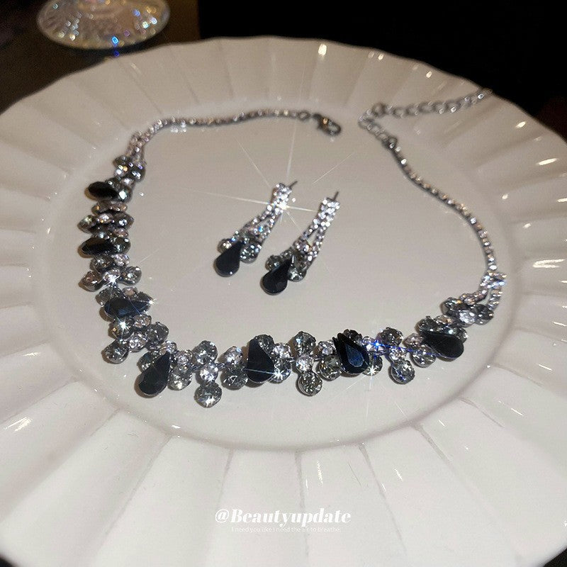 #2 Necklace - Gold - Multicolored Copper And Diamond-encrusted Teardrop Necklace And Earring Set