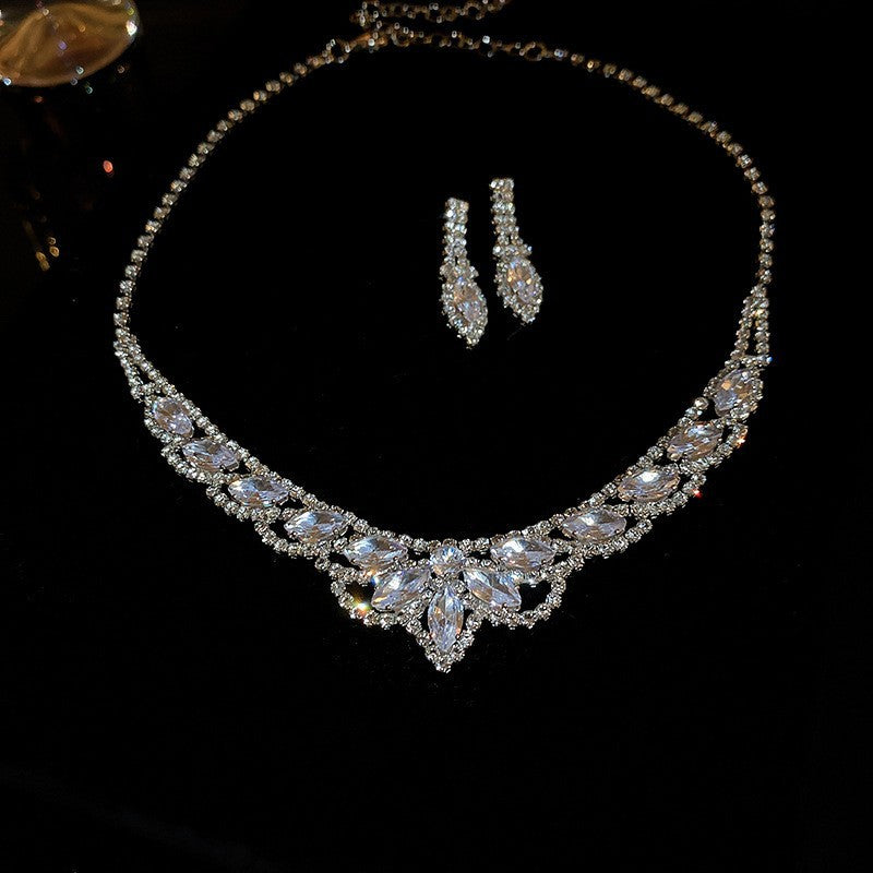 #2 Necklace - Gold - Multicolored Copper And Diamond-encrusted Teardrop Necklace And Earring Set