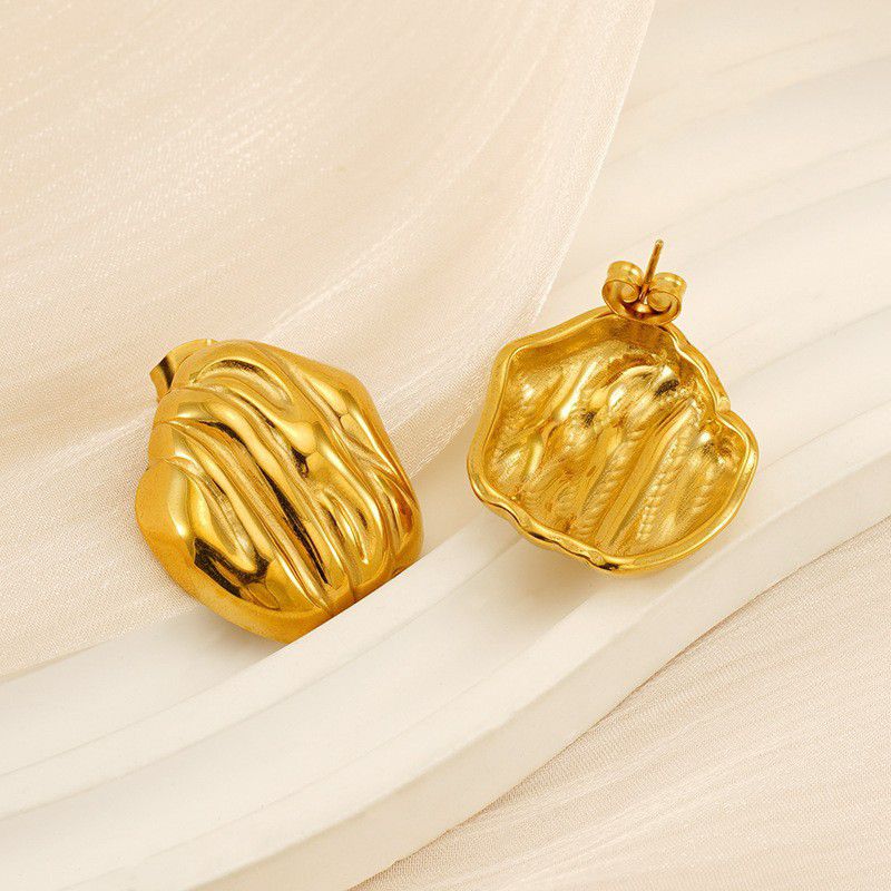 2# Stainless Steel Irregular-shaped Earrings