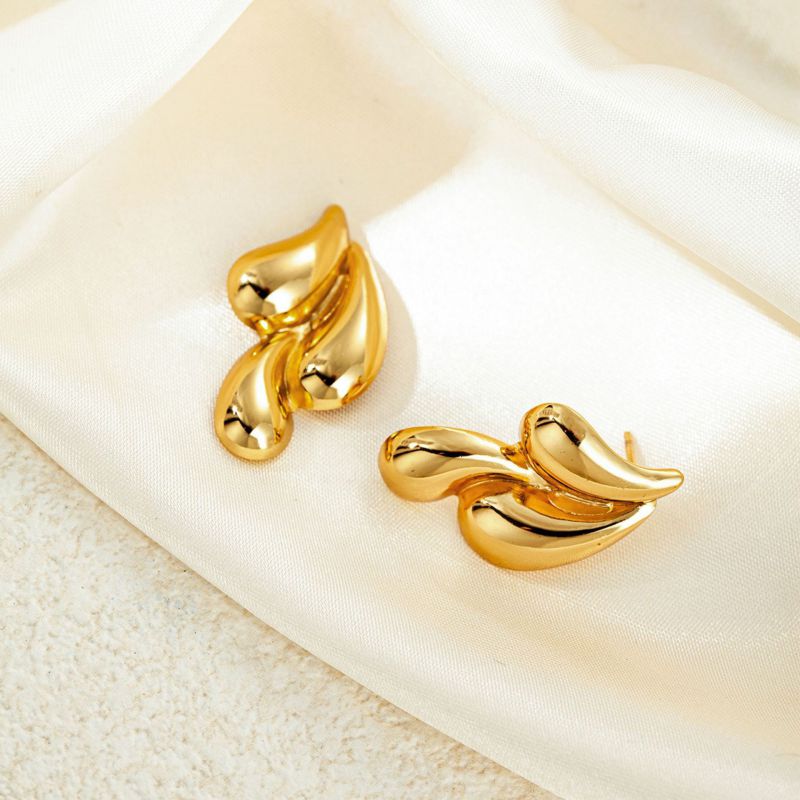 2# Stainless Steel Irregular-shaped Earrings