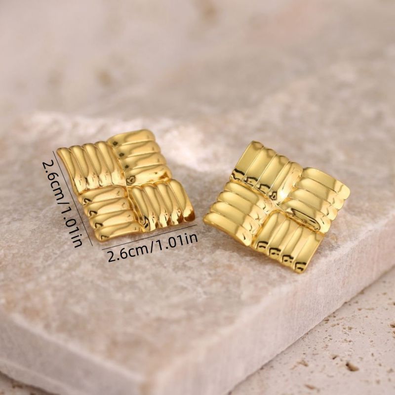 2# Stainless Steel Irregular-shaped Earrings