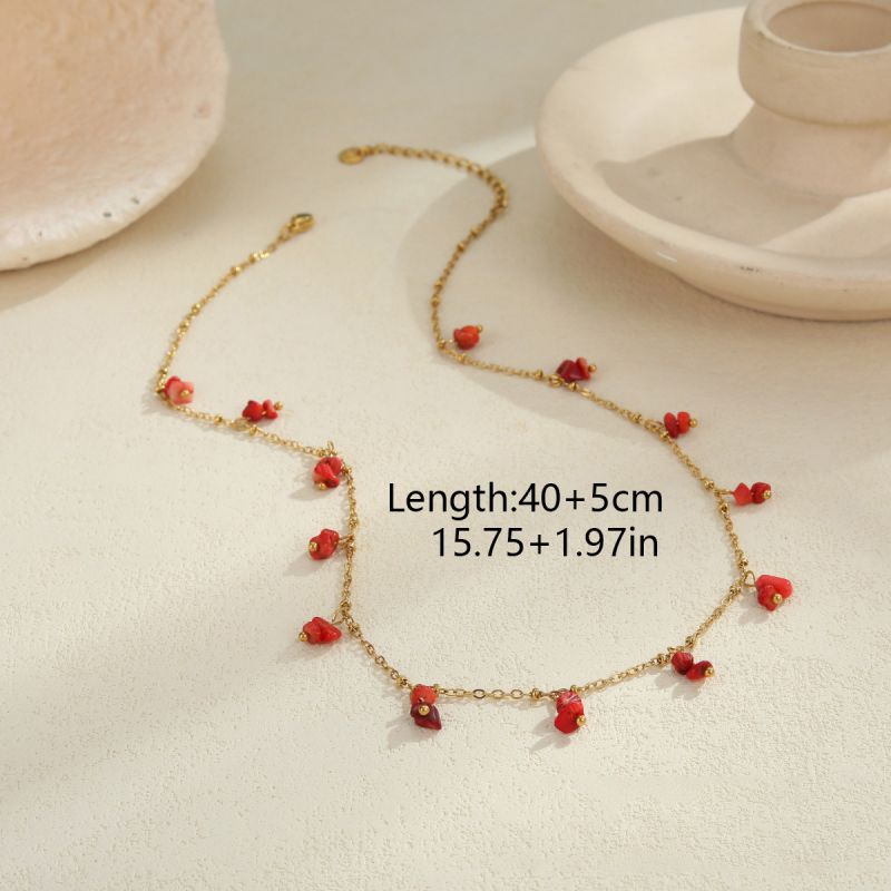 2 Turquoise Necklace Stainless Steel Turquoise Necklace