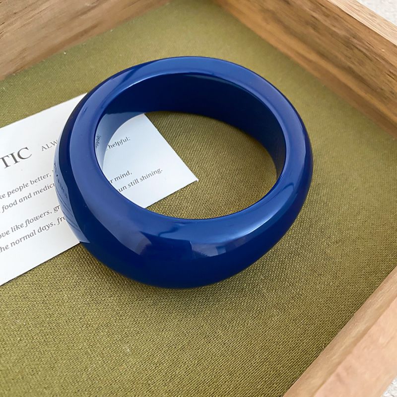 #4 Bracelet - Dark Blue Irregularly Patterned Resin Bracelet