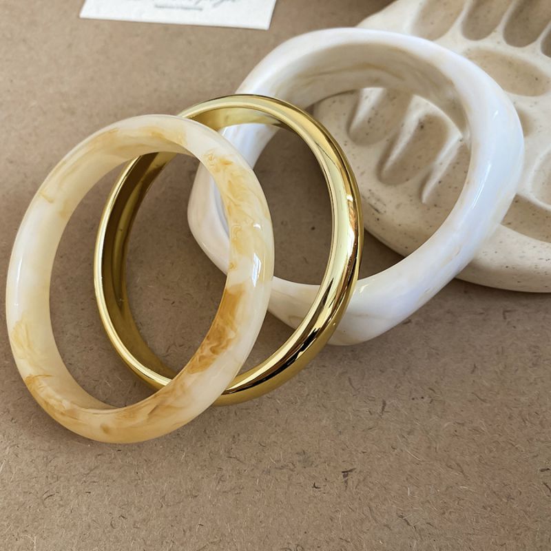 #4 Bracelet - Dark Blue Irregularly Patterned Resin Bracelet