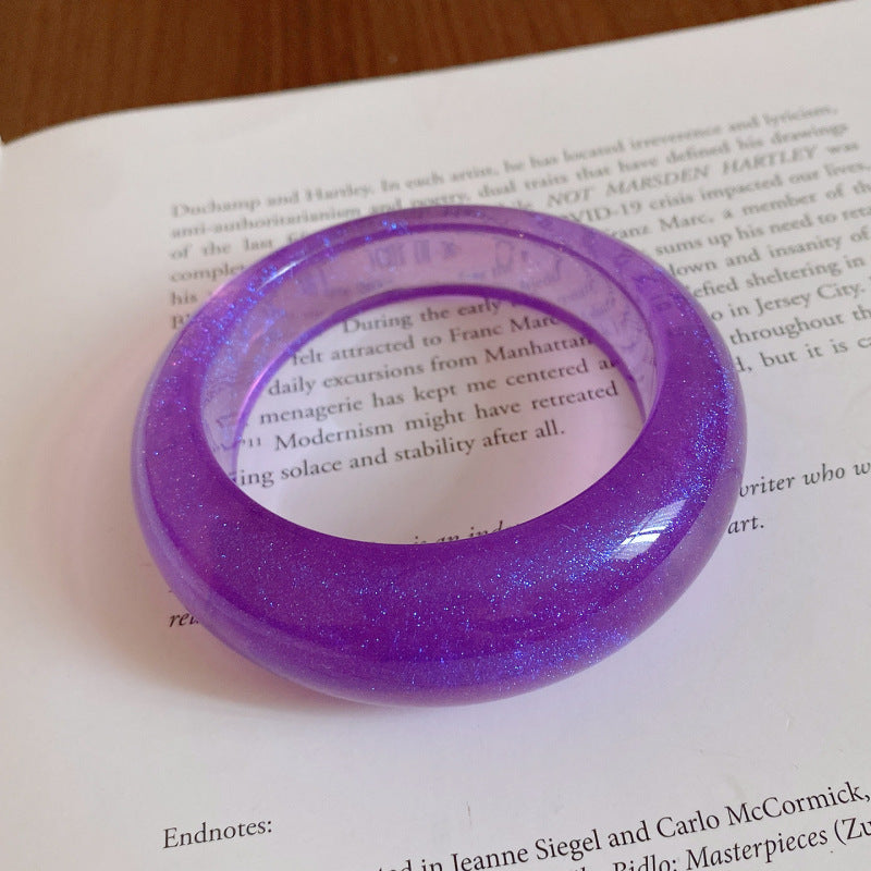 #4 Bracelet - Dark Blue Irregularly Patterned Resin Bracelet