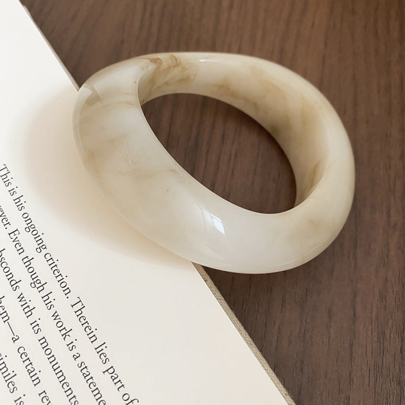 #4 Bracelet - Dark Blue Irregularly Patterned Resin Bracelet