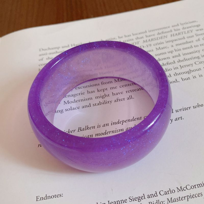 #4 Bracelet - Dark Blue Irregularly Patterned Resin Bracelet