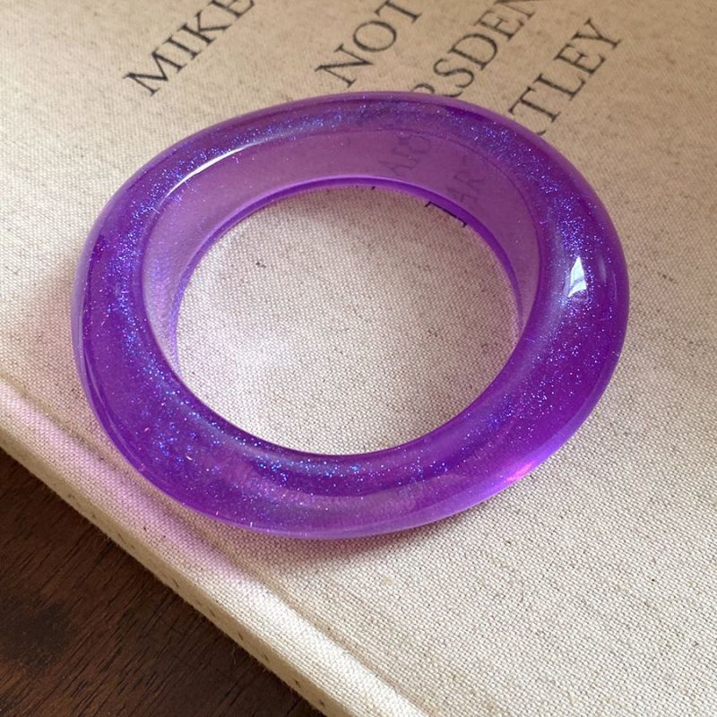 #4 Bracelet - Dark Blue Irregularly Patterned Resin Bracelet