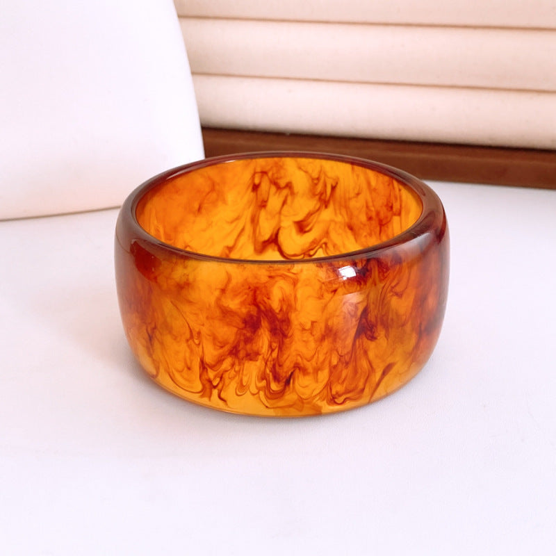 #4 Bracelet - Dark Blue Irregularly Patterned Resin Bracelet