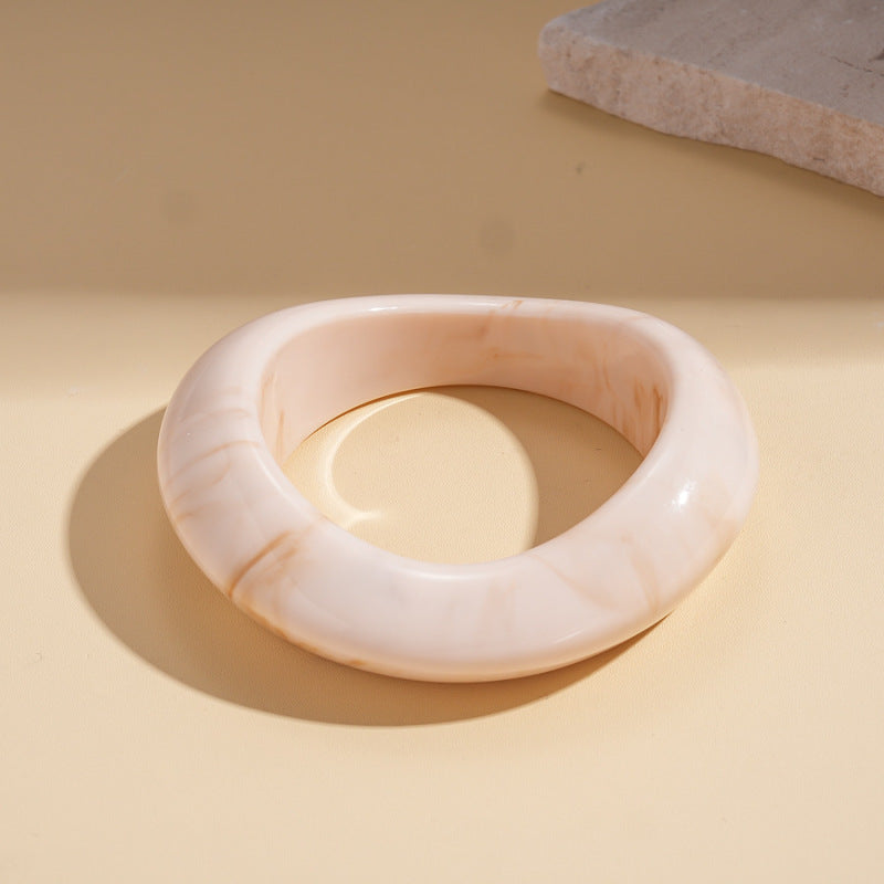 #4 Bracelet - Dark Blue Irregularly Patterned Resin Bracelet