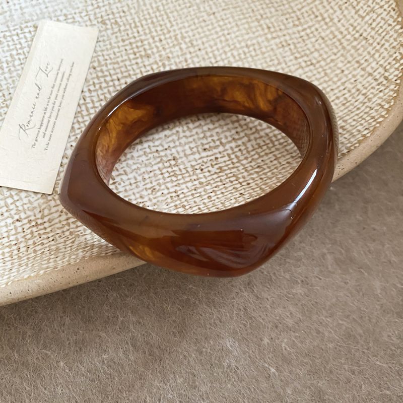 #4 Bracelet - Dark Blue Irregularly Patterned Resin Bracelet