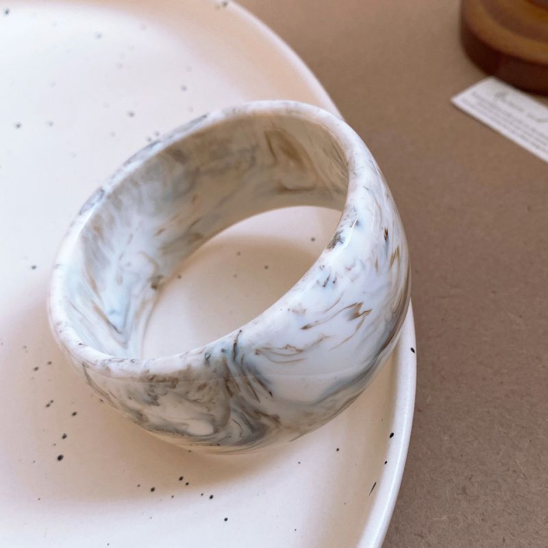 #4 Bracelet - Dark Blue Irregularly Patterned Resin Bracelet