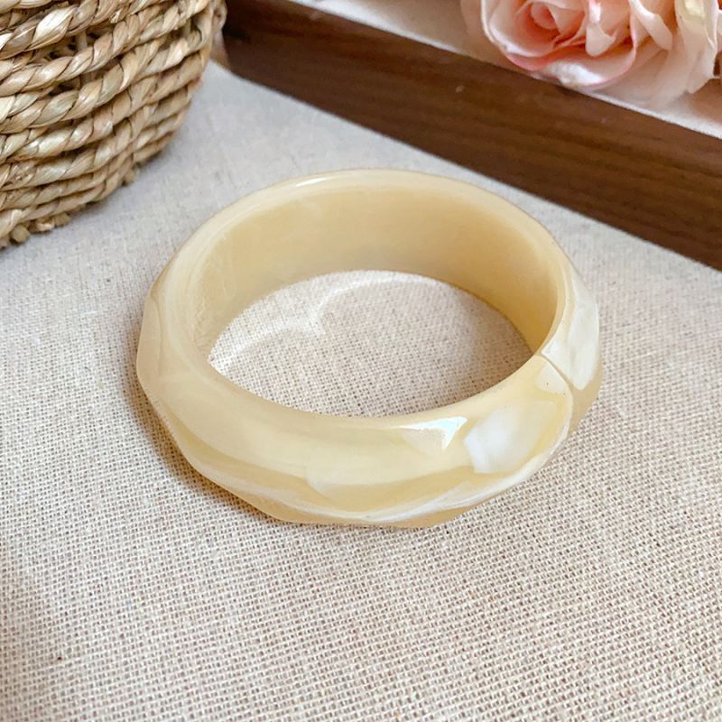 #4 Bracelet - Dark Blue Irregularly Patterned Resin Bracelet