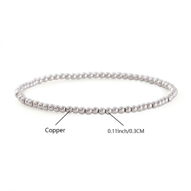 4mm Pearl Gold-plated Copper Beaded Bracelet