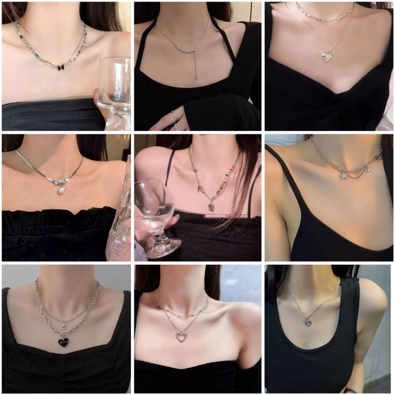 60cm Titanium Steel Chain Love Pendant-x0057b Titanium Steel Chain Heart Necklace