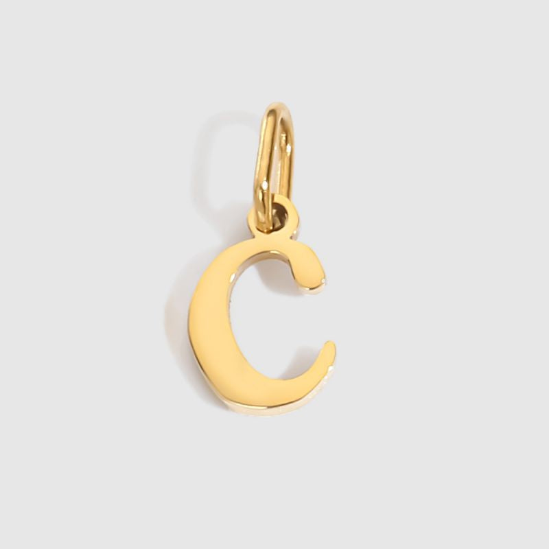 A-14k Gold Stainless Steel 26-letter Lowercase Pendant (without Chain)
