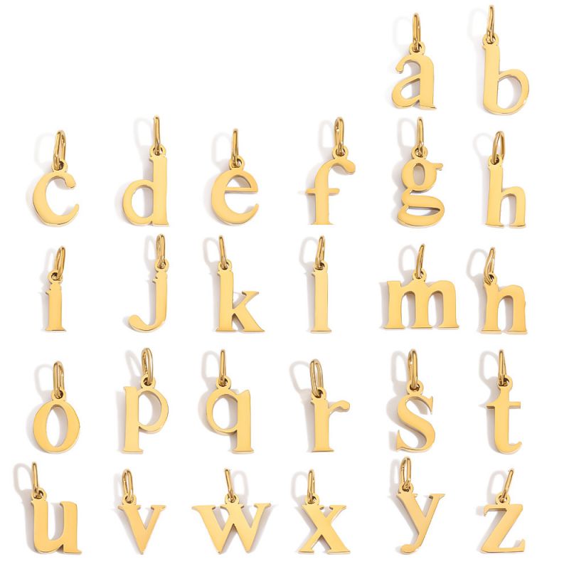 A-14k Gold Stainless Steel 26-letter Lowercase Pendant (without Chain)