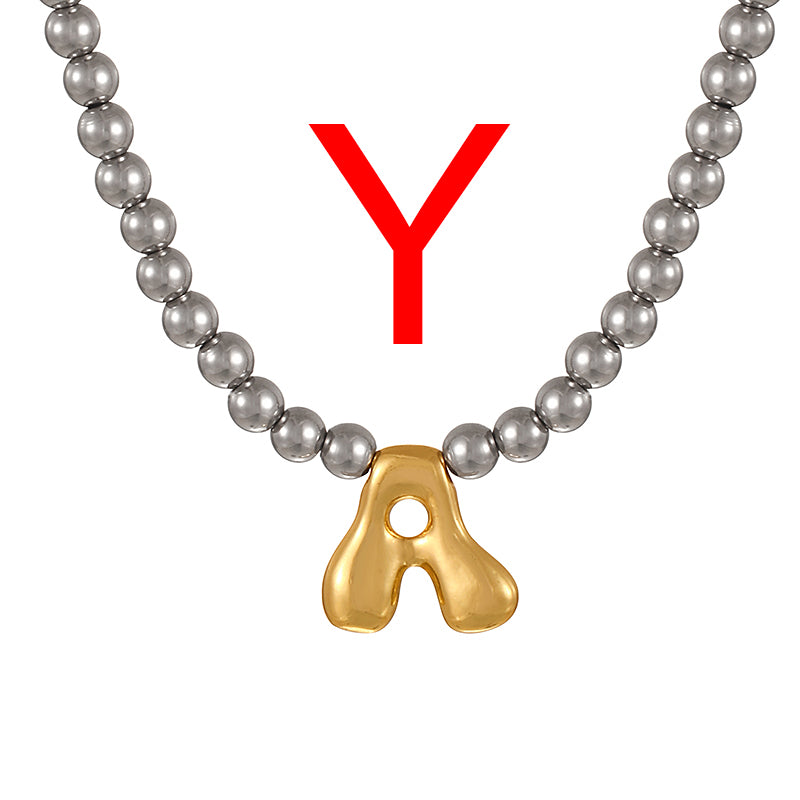 A 26 Alphabet Copper Bead Necklace
