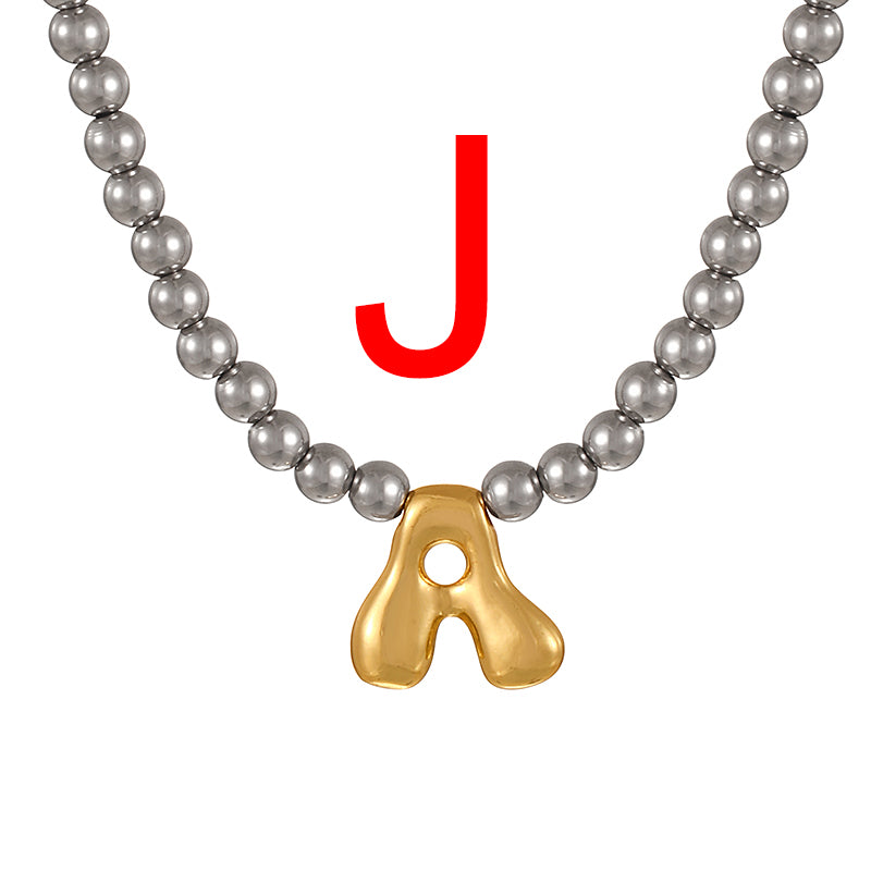 A 26 Alphabet Copper Bead Necklace