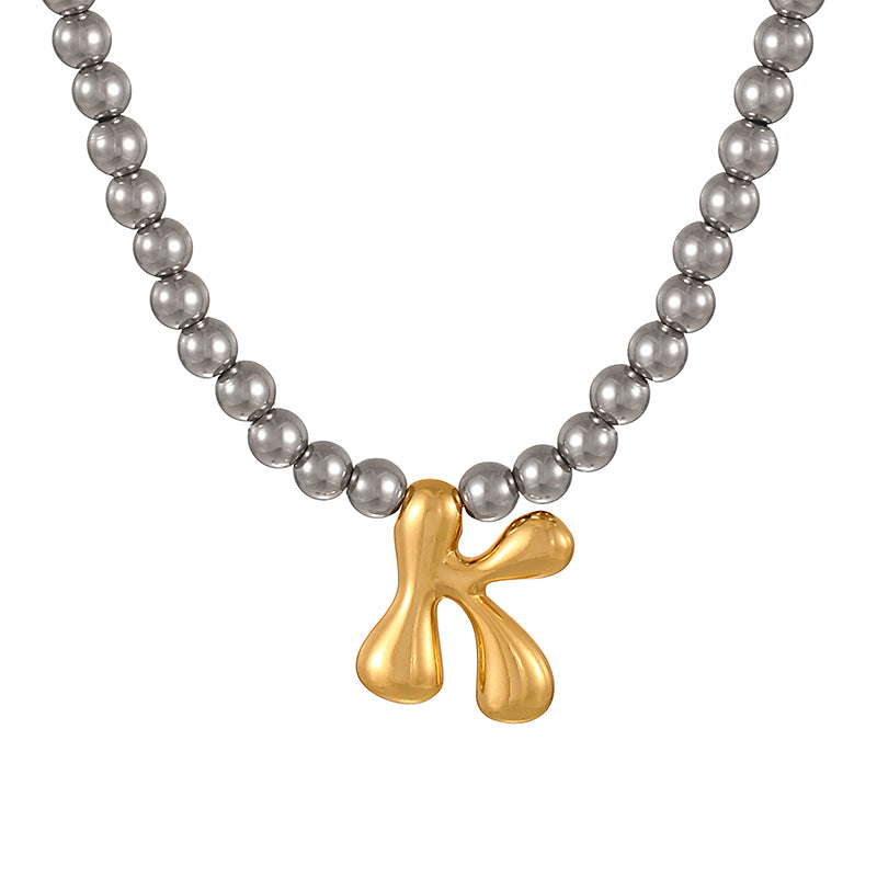 A 26 Alphabet Copper Bead Necklace