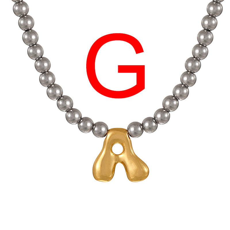 A 26 Alphabet Copper Bead Necklace