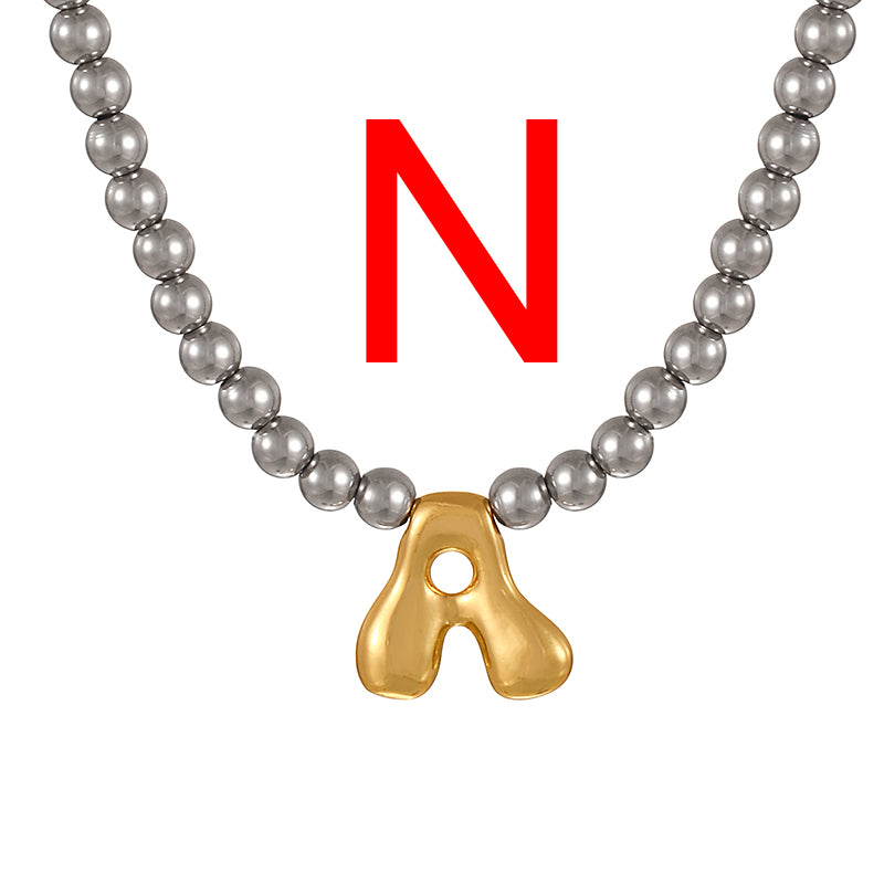 A 26 Alphabet Copper Bead Necklace