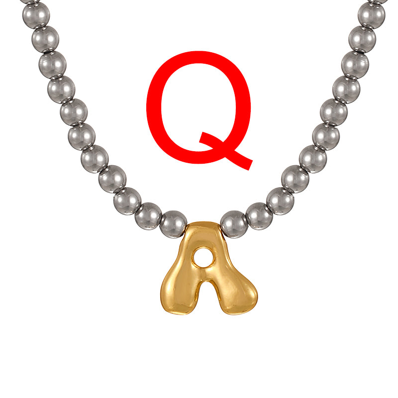 A 26 Alphabet Copper Bead Necklace
