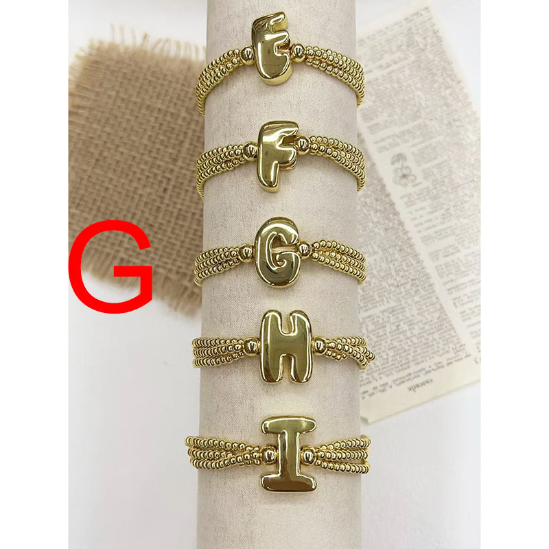 A 26-letter Multi-layered Beaded Copper Bracelet