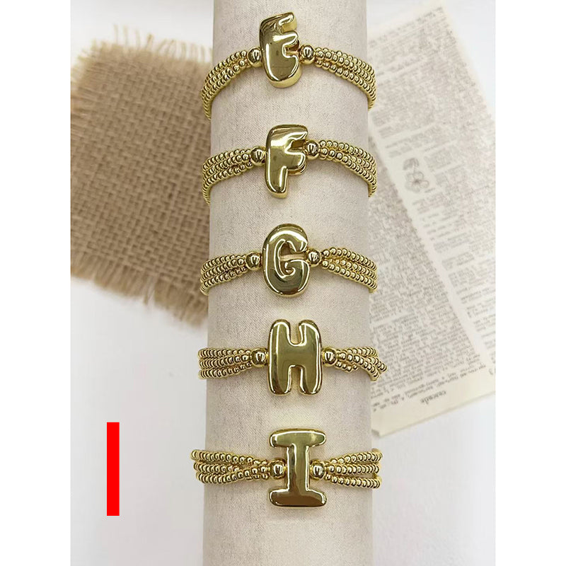 A 26-letter Multi-layered Beaded Copper Bracelet