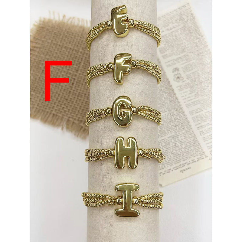 A 26-letter Multi-layered Beaded Copper Bracelet
