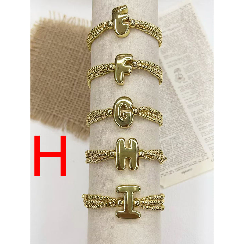 A 26-letter Multi-layered Beaded Copper Bracelet