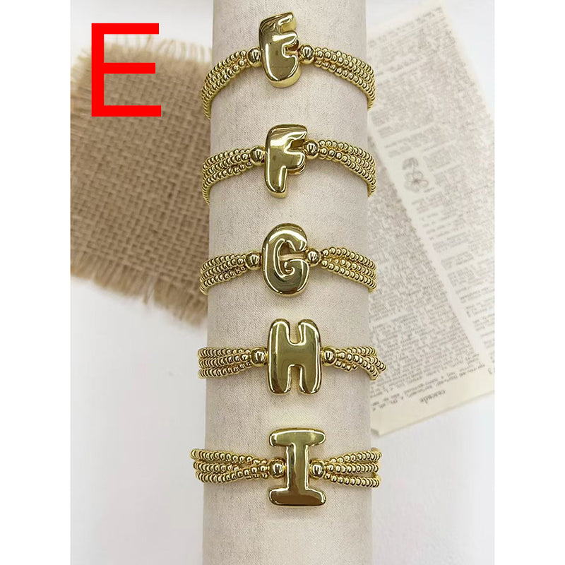 A 26-letter Multi-layered Beaded Copper Bracelet