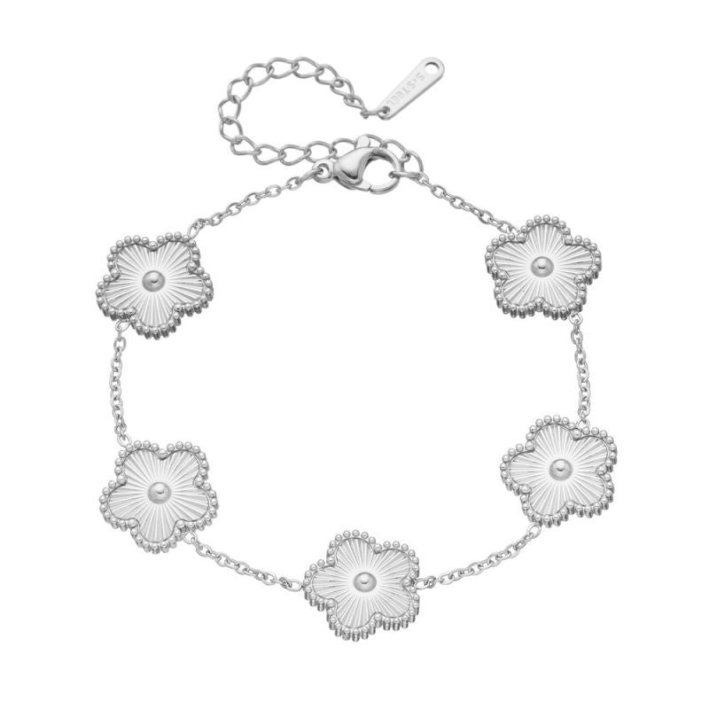 A Black Earring Stainless Steel Flower Earrings