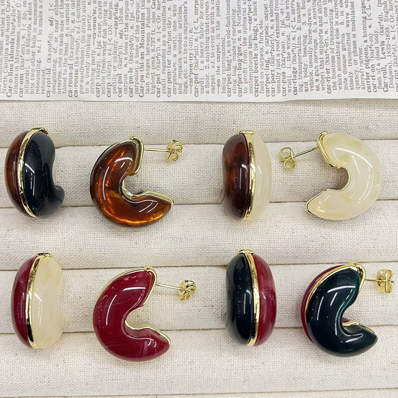 A Brass C-shaped Earrings