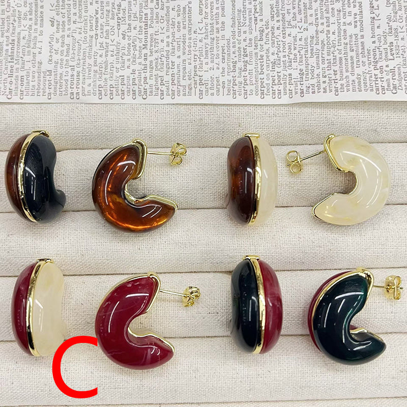 A Brass C-shaped Earrings