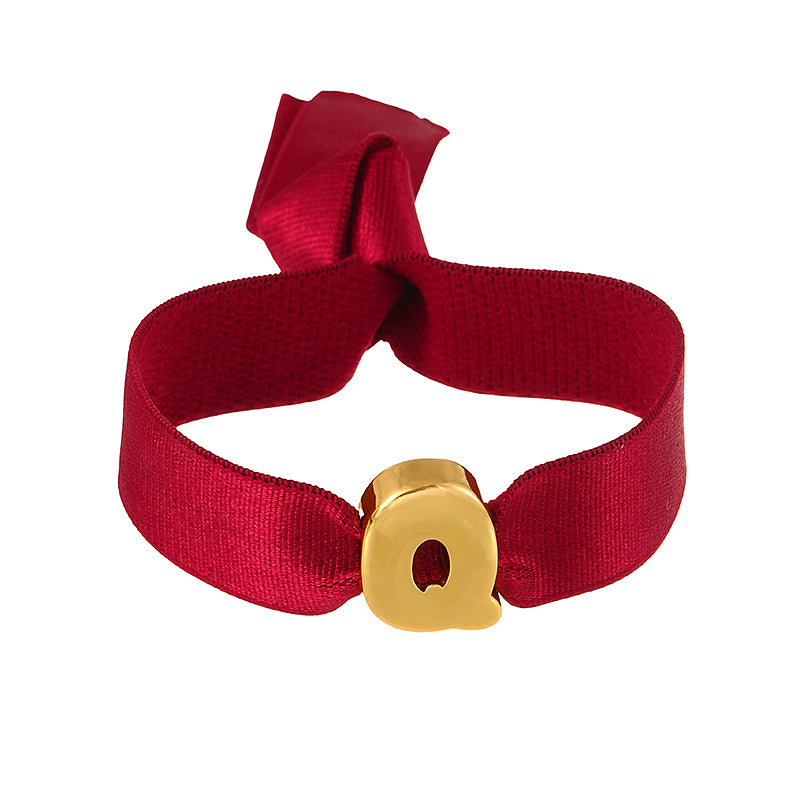 A Copper 26 Letter Velvet Elastic Bracelet